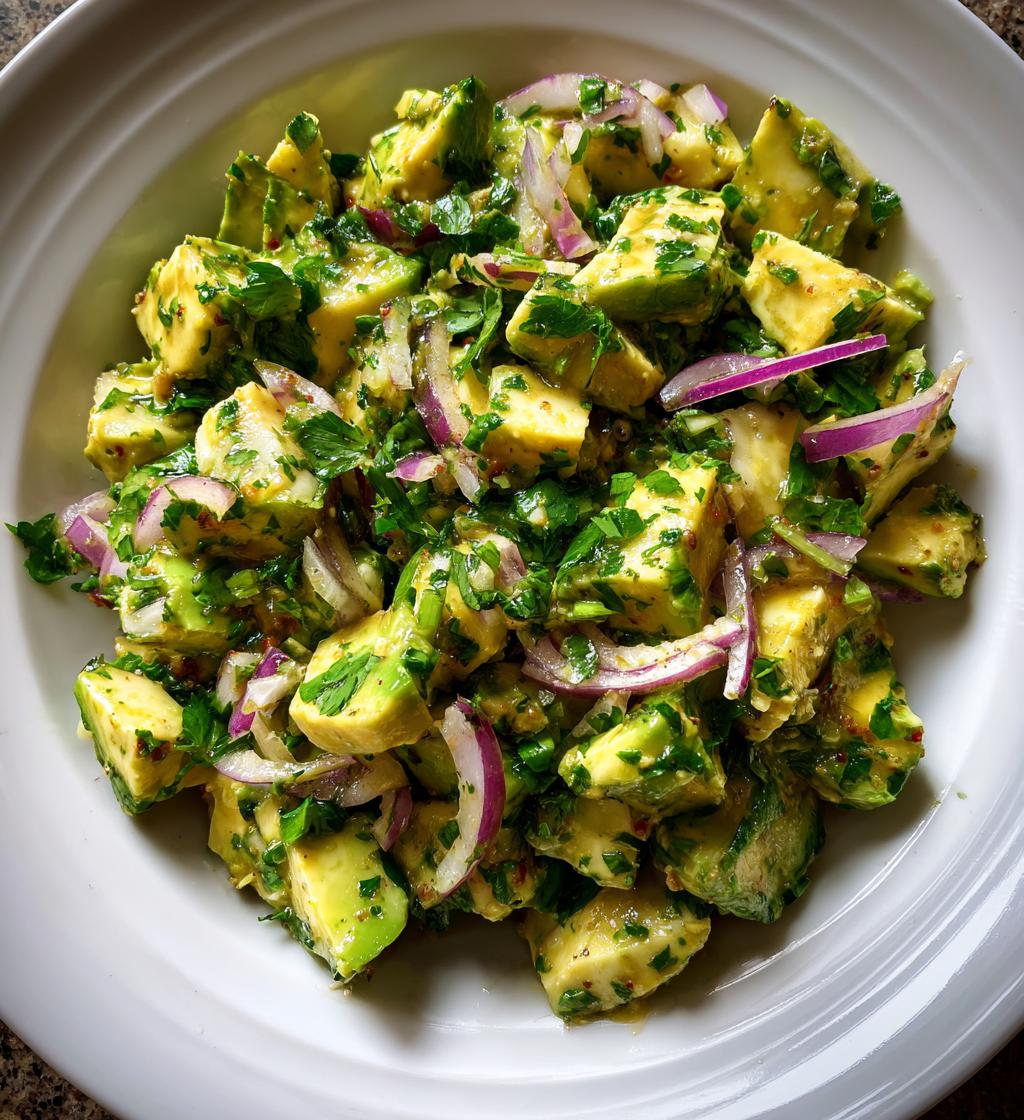 Avocado Salad with Lime and Honey Dressing