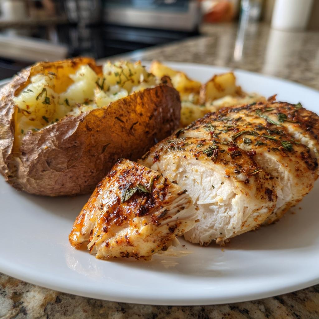 Baked Potatoes with Chicken