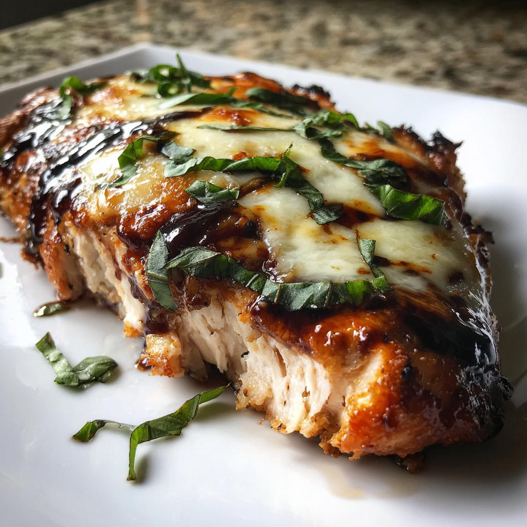 Balsamic Baked Chicken Breast with Mozzarella Cheese | Keto Gourmet Dinner Recipe