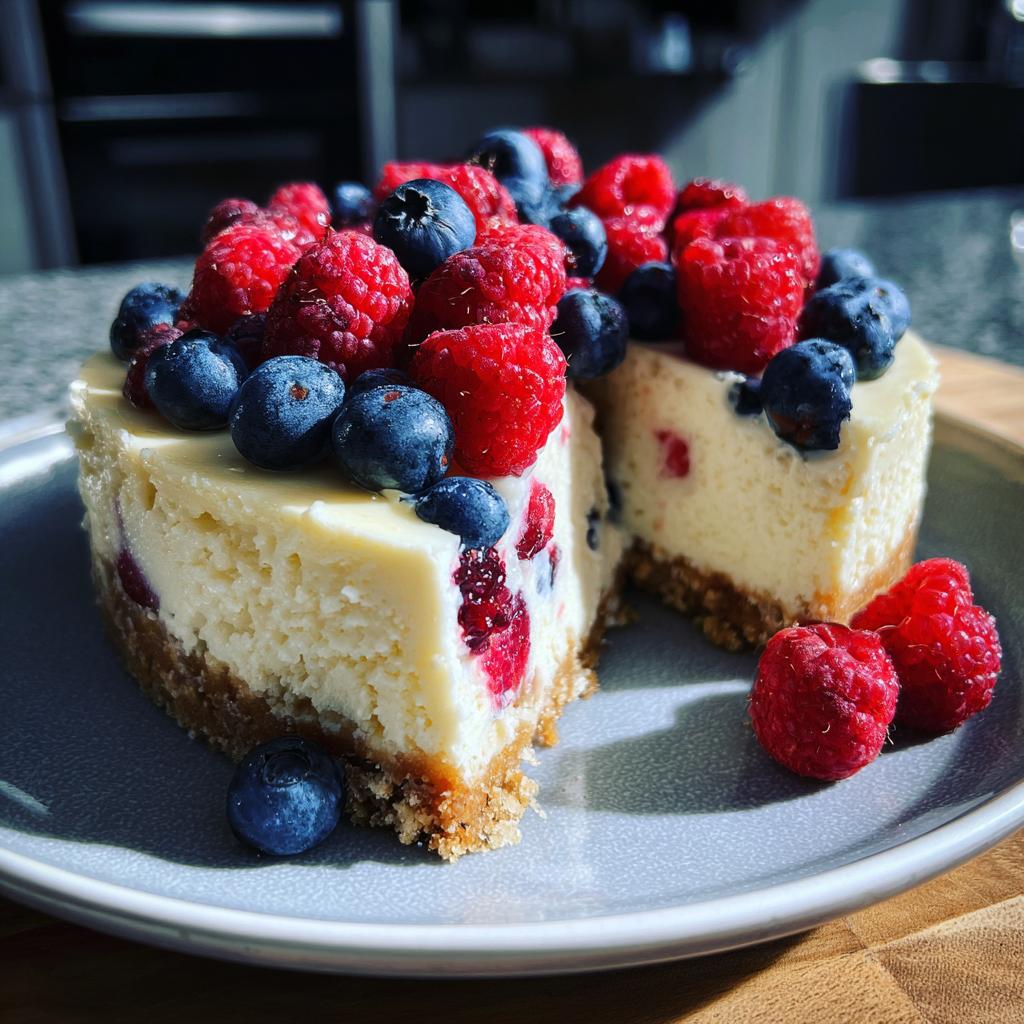 Blueberry-Raspberry Cheesecake - detail 1