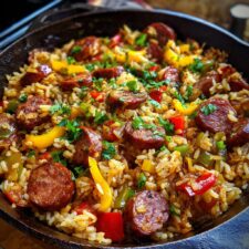 Spicy Cajun Sausage and Rice Skillet in 35 Minutes Flat