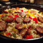 Cajun Sausage and Rice Skillet (OnePan Dinner in 30 minutes!)