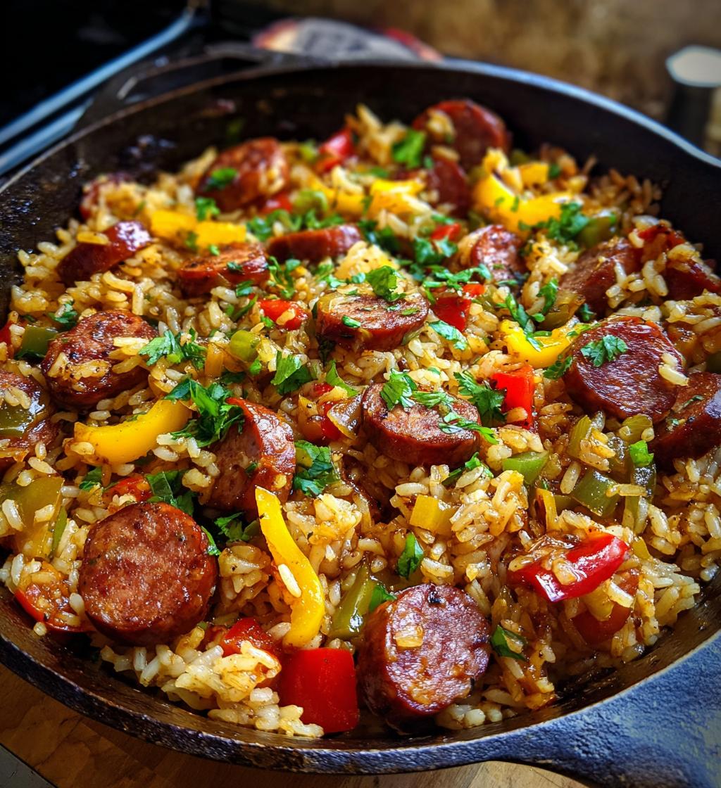 Cajun Sausage and Rice Skillet