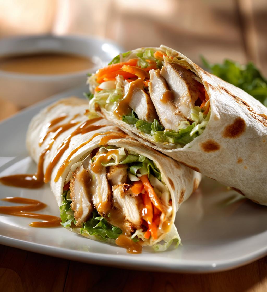 Chicken Wraps with Peanut Sauce