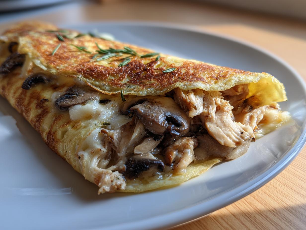 Chicken and Mushroom Pancake in 15 Minutes - detail 1