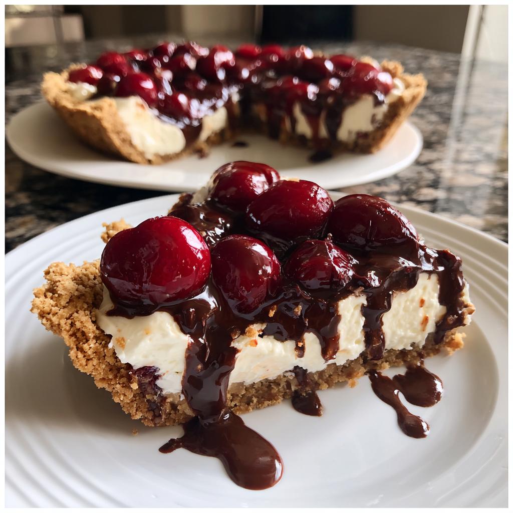Chocolate Cherry Cream Pie - detail 1