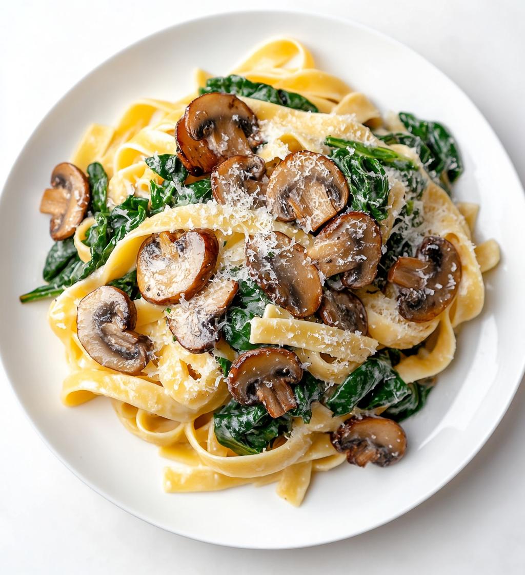 Creamy Mushroom Spinach Pasta
