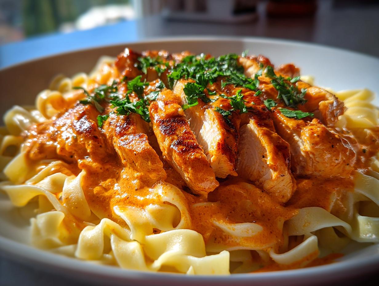 Creamy Paprika and Cream Chicken with Tagliatelle - detail 1