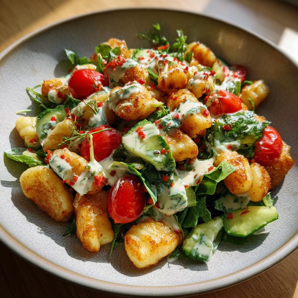 Crispy Gnocchi Salad with Yogurt Dressing - detail 1