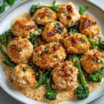 Easy Garlic-Parmesan Chicken Bites with Sun-Dried Tomato Cajun Alfredo & Charred Broccolini