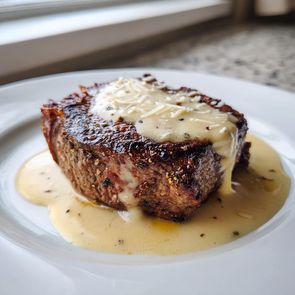 Filet Mignon with Creamy Mustard Sauce and Parmesan Cheese - detail 1