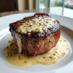 Filet Mignon with Creamy Mustard Sauce and Parmesan Cheese