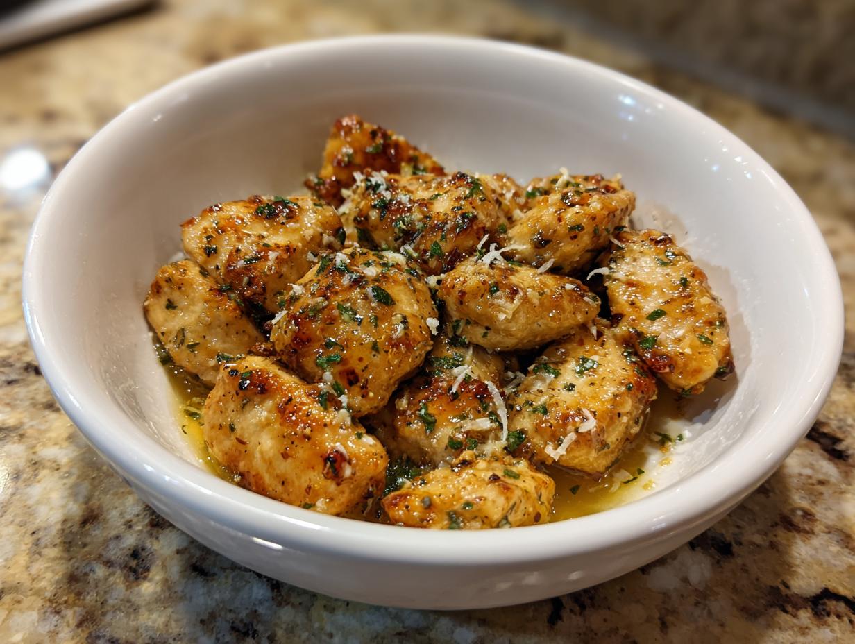 Garlic Butter Chicken Bites with Lemon Parmesan