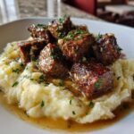 Garlic Butter Steak Bites and Mash