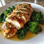 Garlic Chicken with Broccoli & Spinach – Recipe (in German)