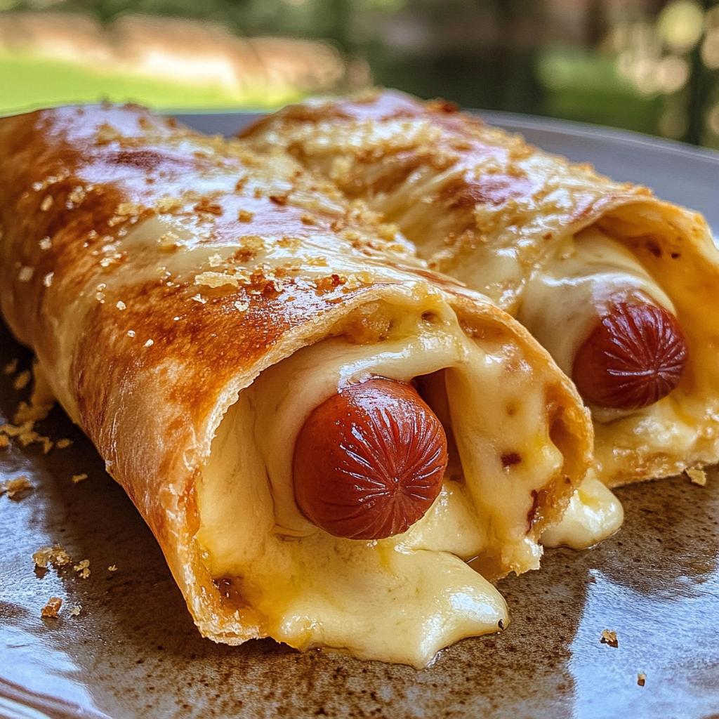 Gebackene Hot Dogs in Tortilla-Teig