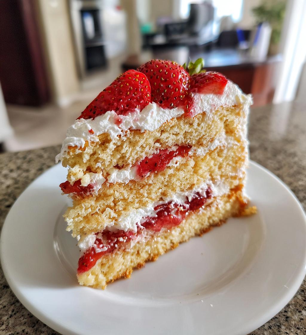 Grandma's World's Best Strawberry Cake – with sponge cake, vanilla cream, and lots of love! - detail 1