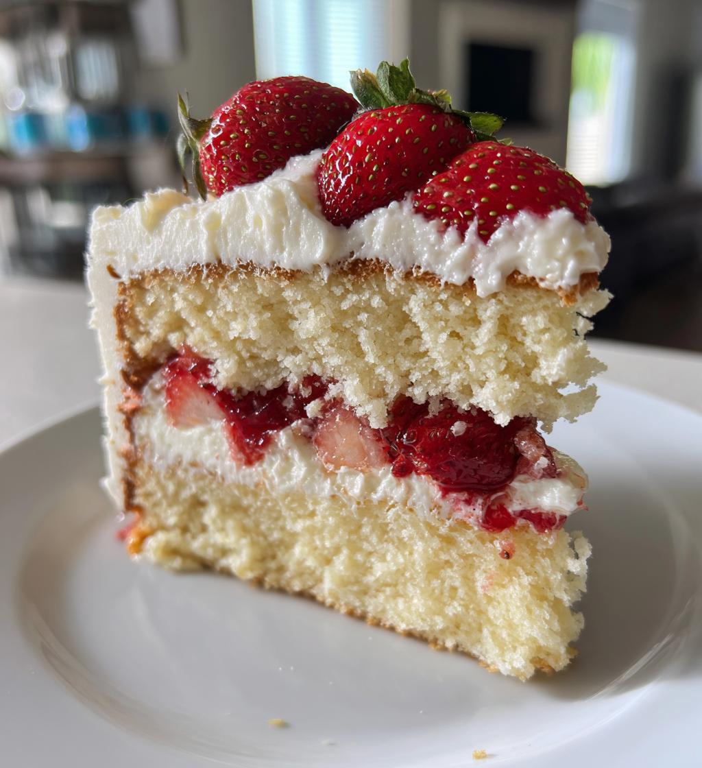 Grandma's World's Best Strawberry Cake – with sponge cake, vanilla cream, and lots of love!