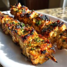 Grilled Ranch Garlic Parmesan Chicken Skewers - 30-Minute Flavor Bomb