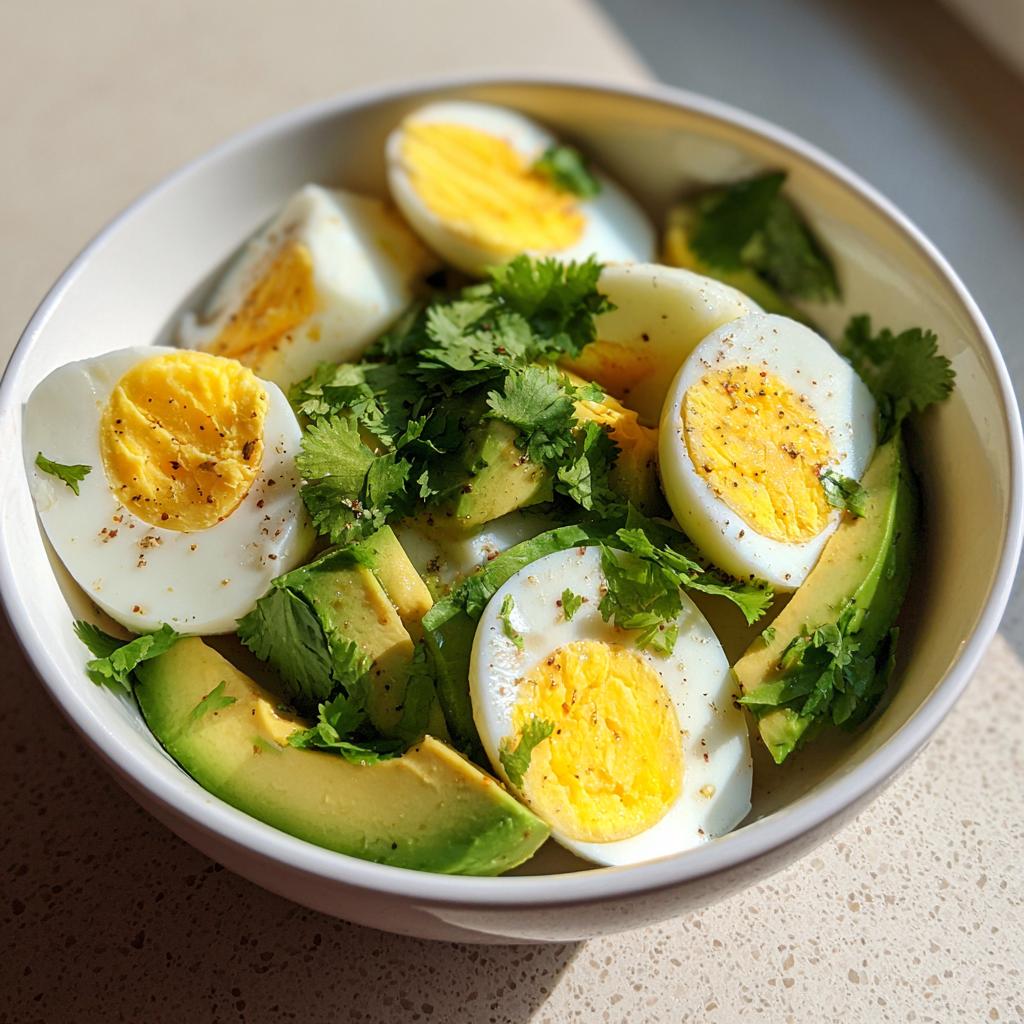 Hard Boiled Egg and Avocado Bowl