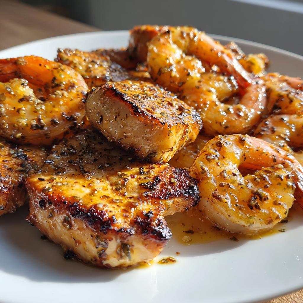 Juicy Chicken & Prawns in a Delicious Honey Mustard Marinade - detail 1
