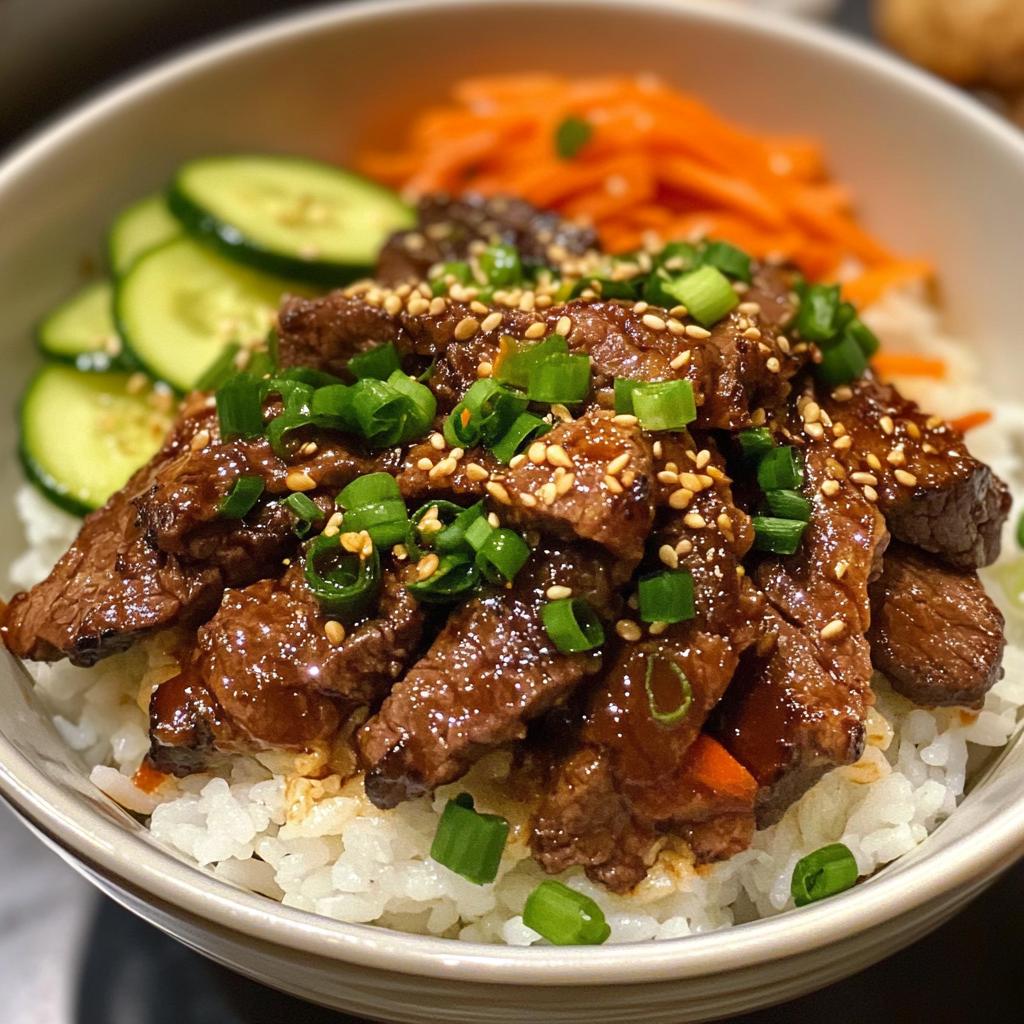 Korean BBQ Beef Rice Stack