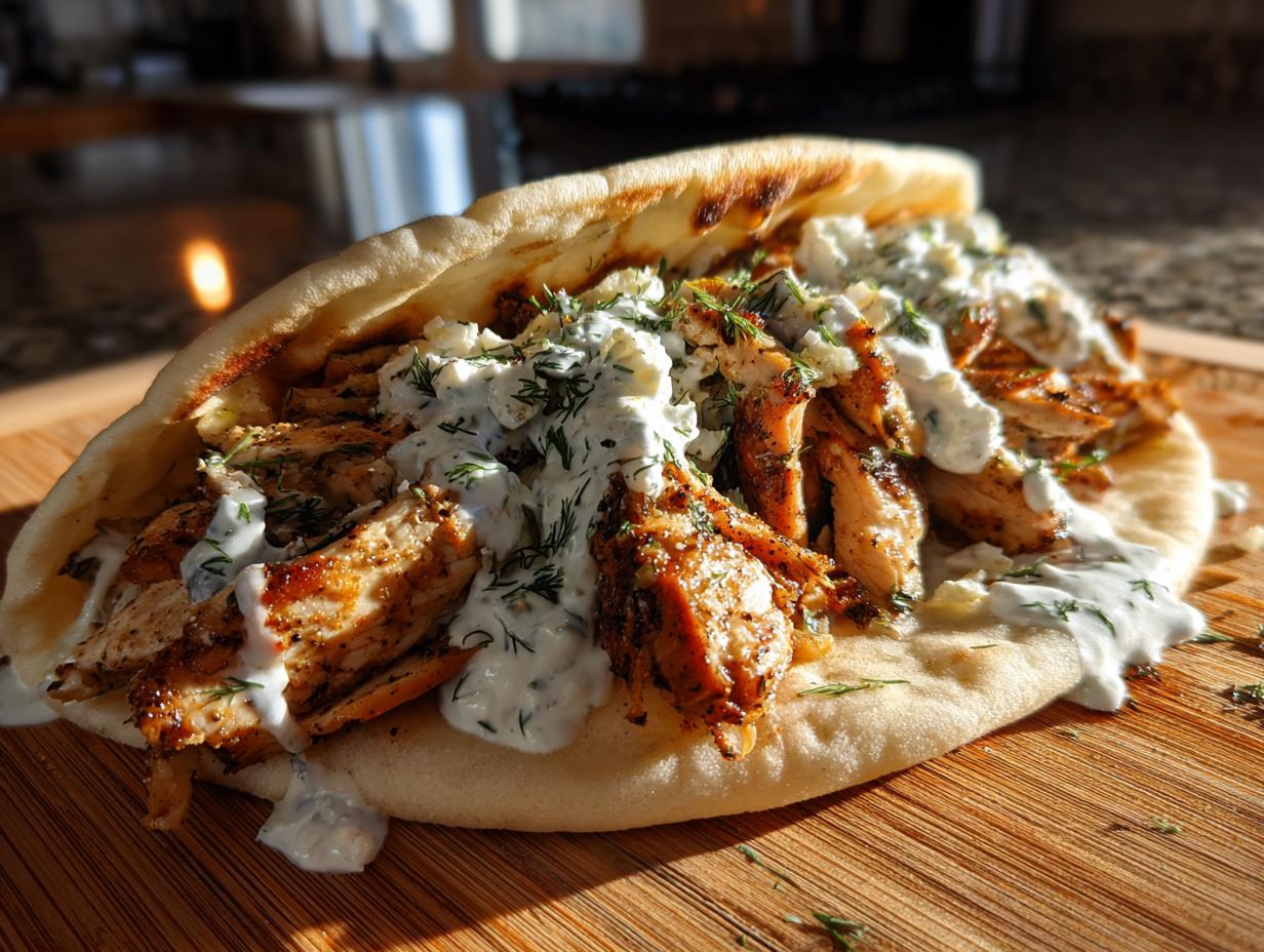 Mediterranean Chicken Gyros with Creamy Feta Tzatziki