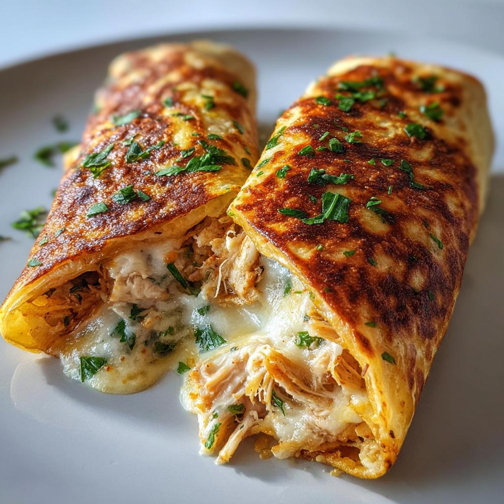 Ooey-Gooey Cheesy Garlic Chicken Wraps You’ll Devour