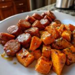 Sausage and Sweet Potatoes with Honey Garlic Sauce