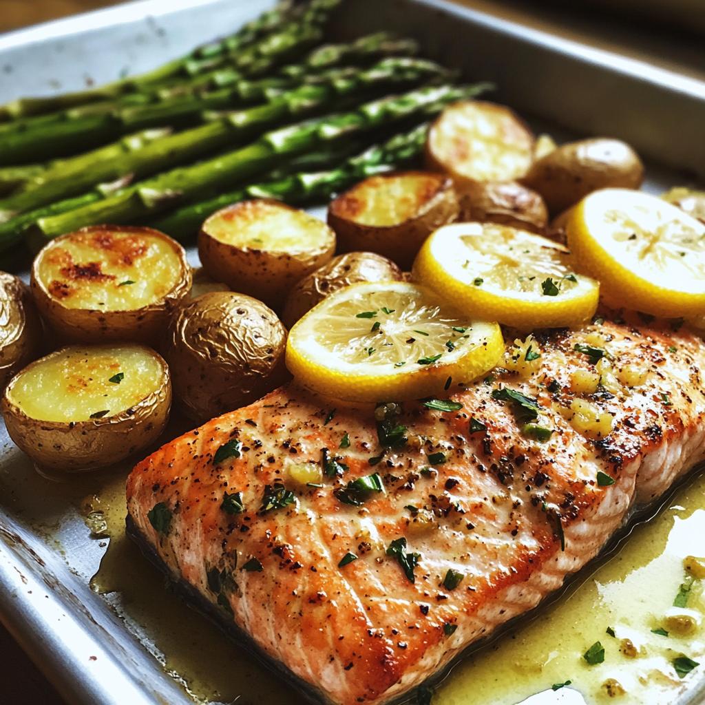 Sheet Pan Lemon Garlic Butter Salmon