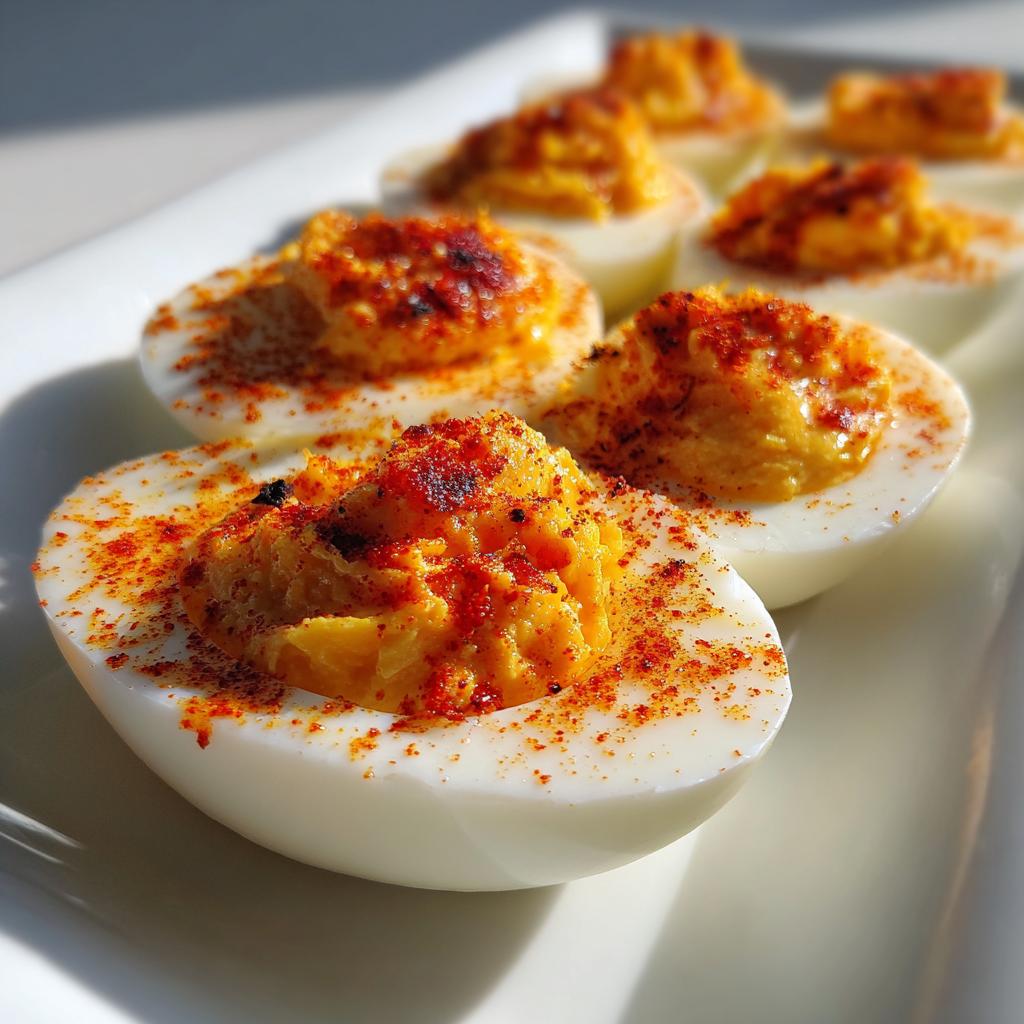 Spicy Chili Garlic Deviled Eggs - Savory Splash - detail 1