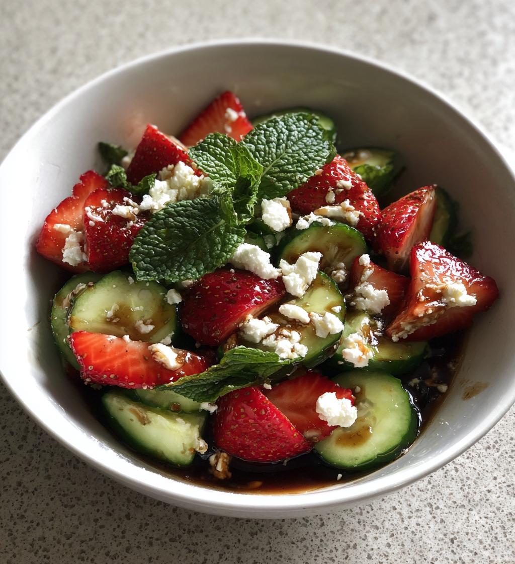 Strawberry and Cucumber Salad with Mint and Feta
