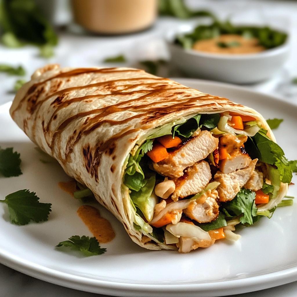 Thai Peanut Chicken Wraps