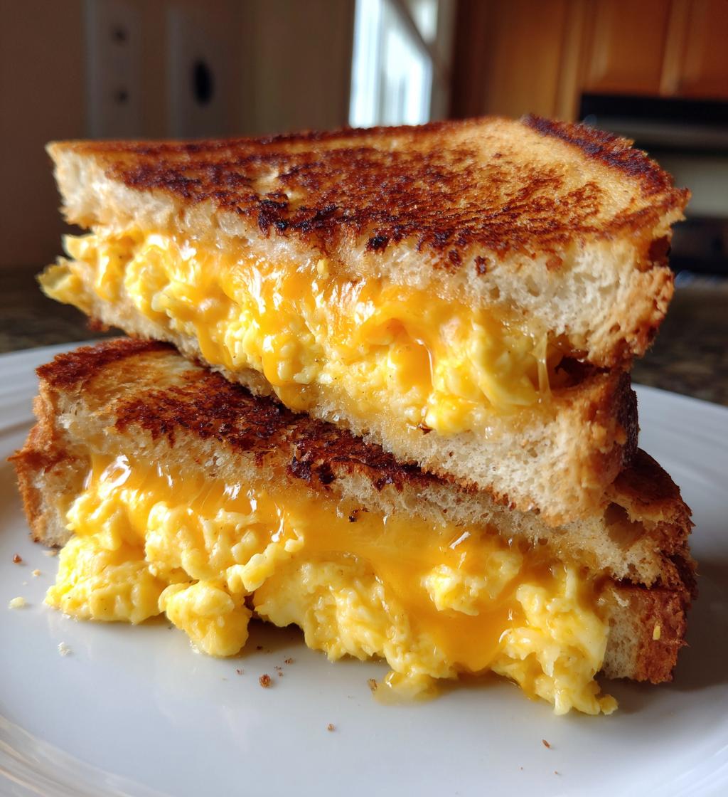 Ultimate Breakfast Grilled Cheese with Scrambled Eggs - detail 1