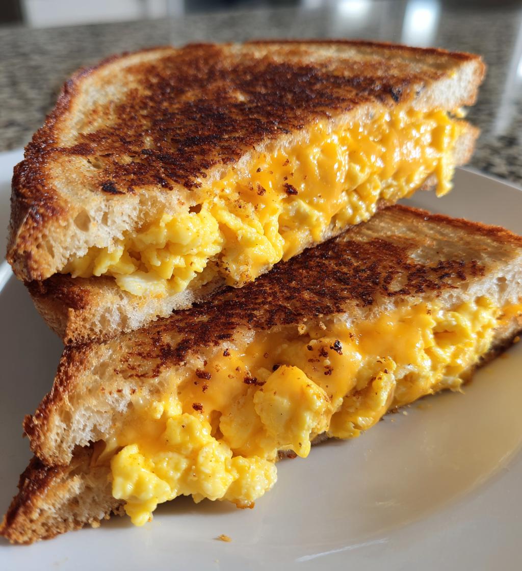 Ultimate Breakfast Grilled Cheese with Scrambled Eggs