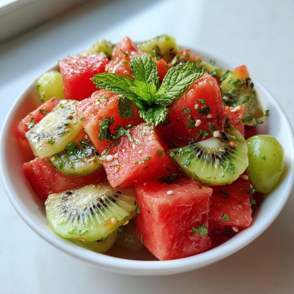 Watermelon, Kiwi and Green Grape Salad - detail 1