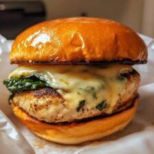 Juicy White Cheddar Spinach Chicken Burgers in 30 Minutes