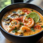 Aromatic Thai Coconut Shrimp Soup with Lime Leaves