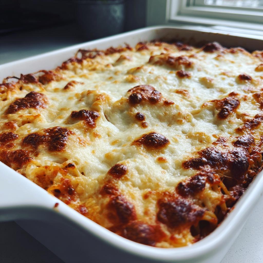 Baked Cream Cheese Spaghetti Casserole