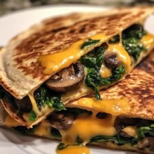 Crispy Baked Spinach Mushroom Quesadillas in 25 Minutes