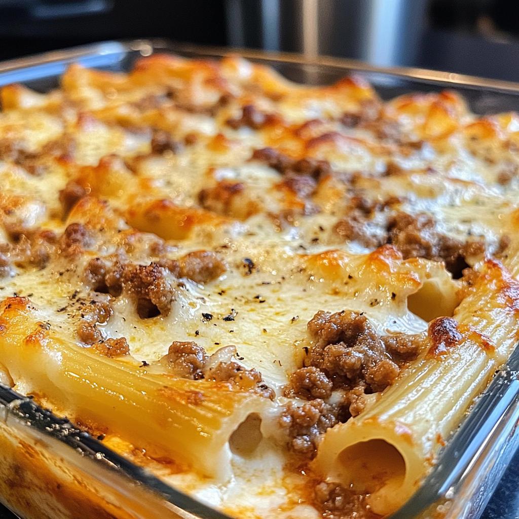 Baked Ziti with Ground Beef and Ricotta
