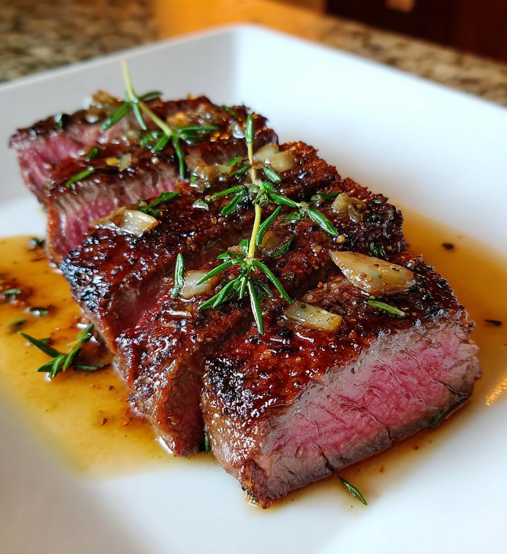 Bavette Steak & Roasted Garlic Pan Sauce