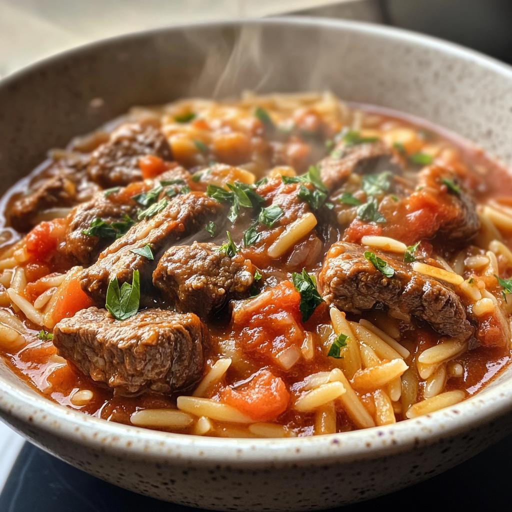 Beef Giouvetsi (Greek Beef Orzo Pasta)