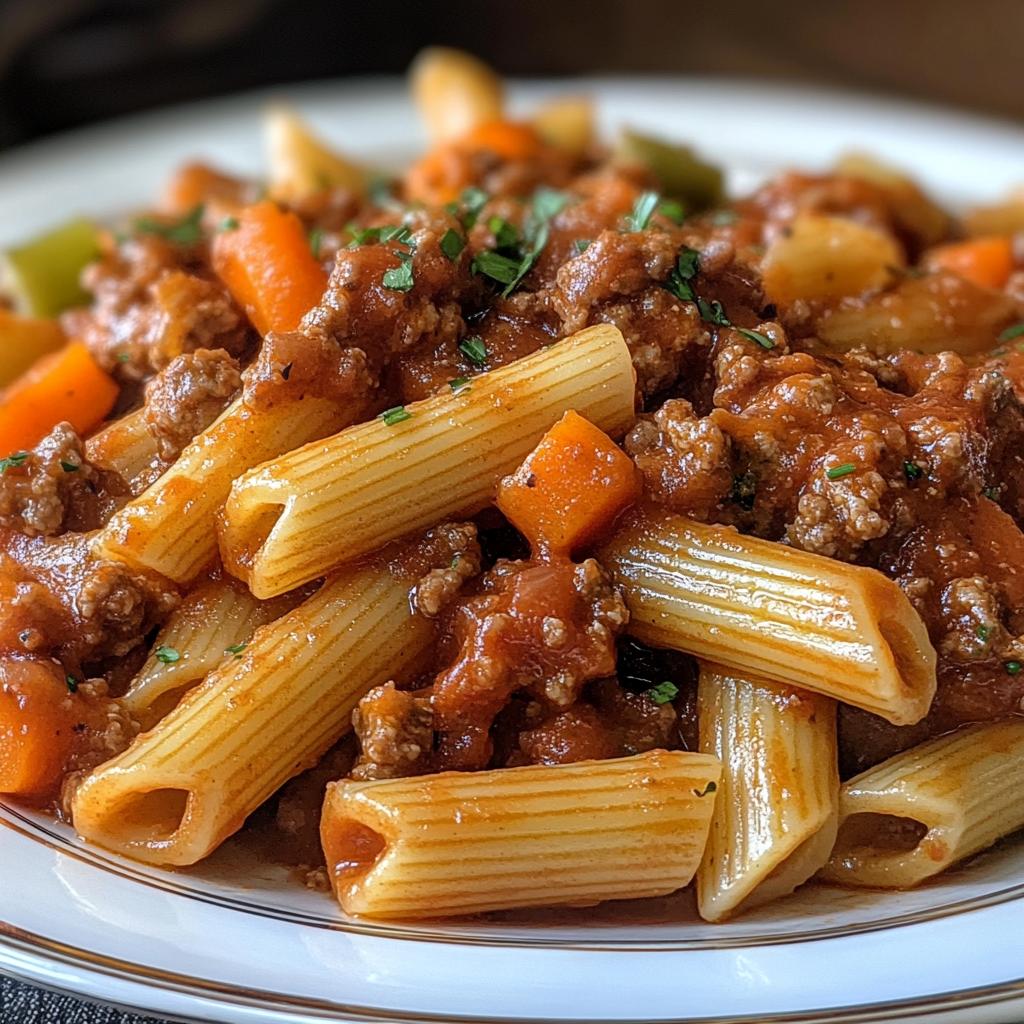Beef Pasta in Tomato Sauce {Beef Ragu Pasta}