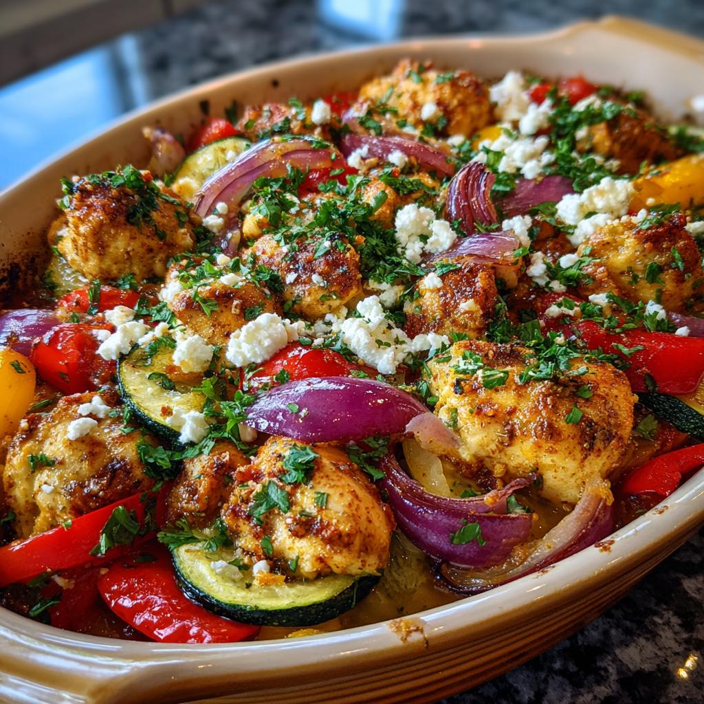 Best Mediterranean Chicken Zucchini Bake