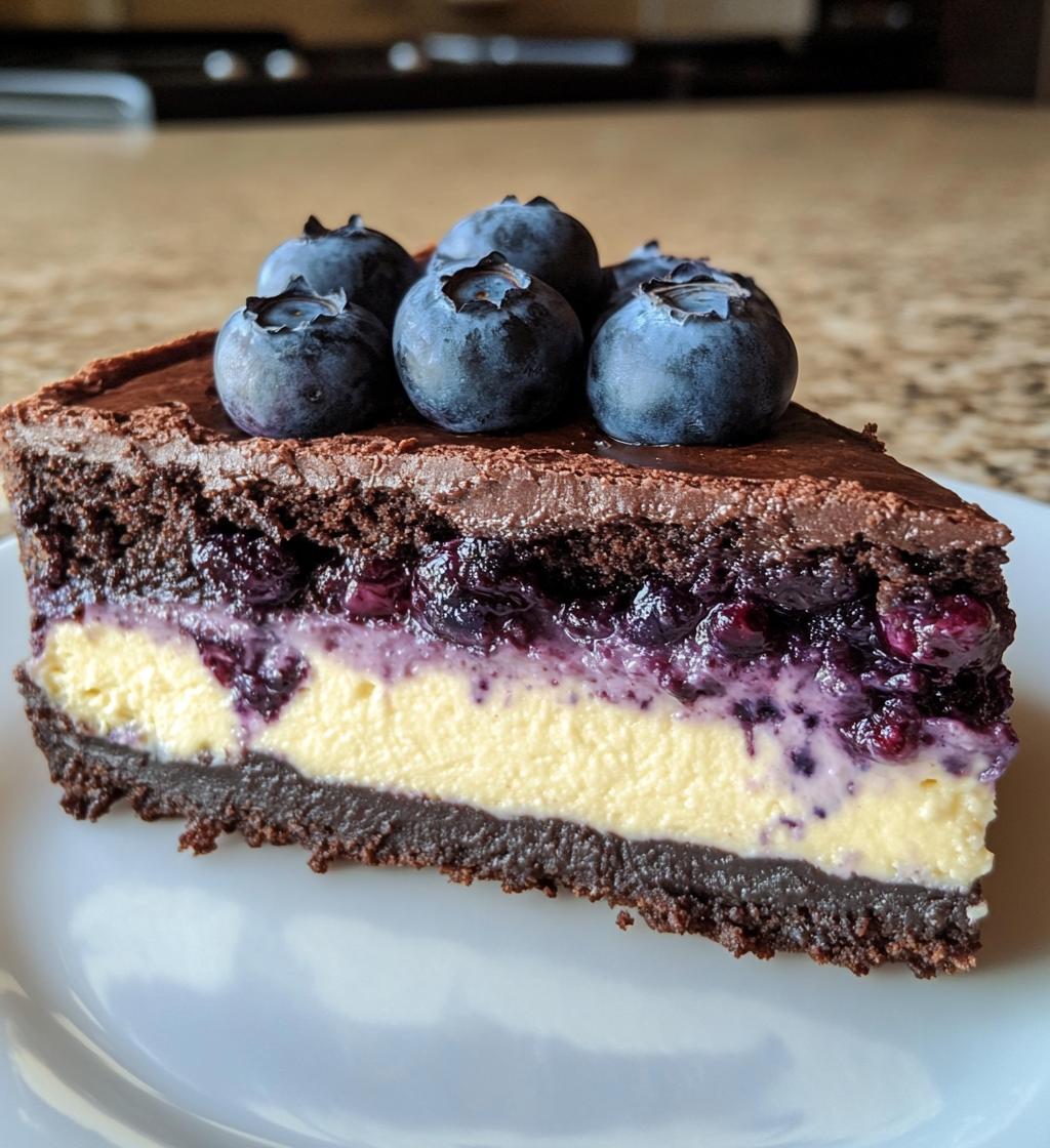 Blueberry Brownie Cheesecake
