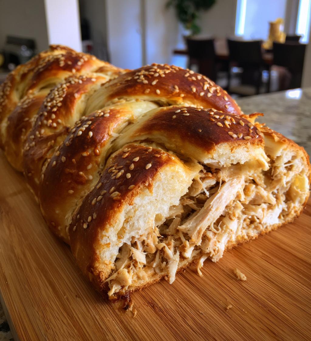 Braided Sesame Bread With Chicken