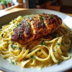 Cajun Chicken with Creamy Parmesan Linguine Pasta Recipe