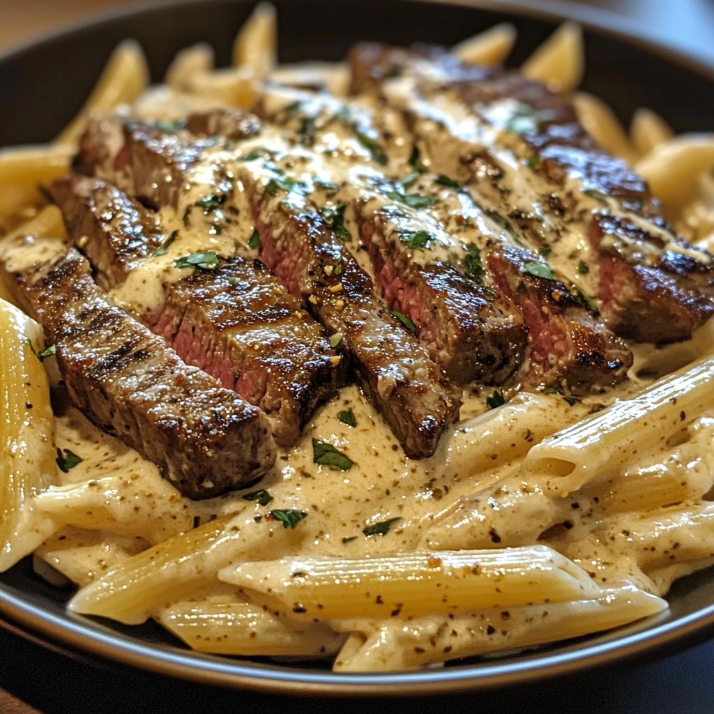 Cajun Steak Penne with Ranch Honey Cheese Sauce