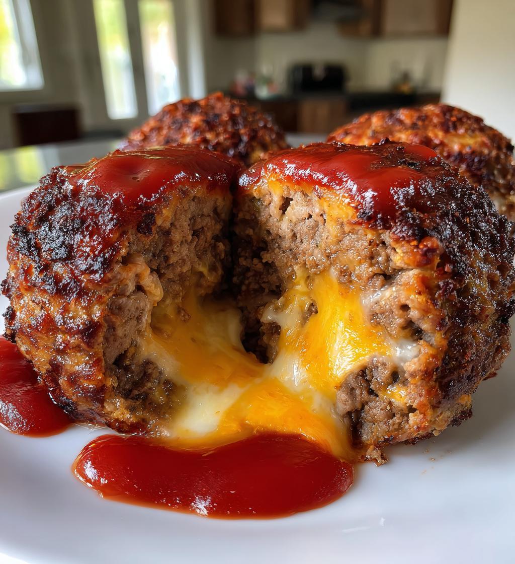 Cheese-Stuffed Meatloaf Meatballs